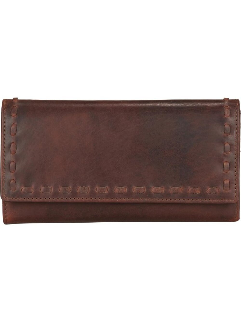 Stylish Leather Wallet with RFID Protection, Dark Mahogany, Laced Design